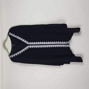 Karen Kane Black Tunic with White Trim 3X